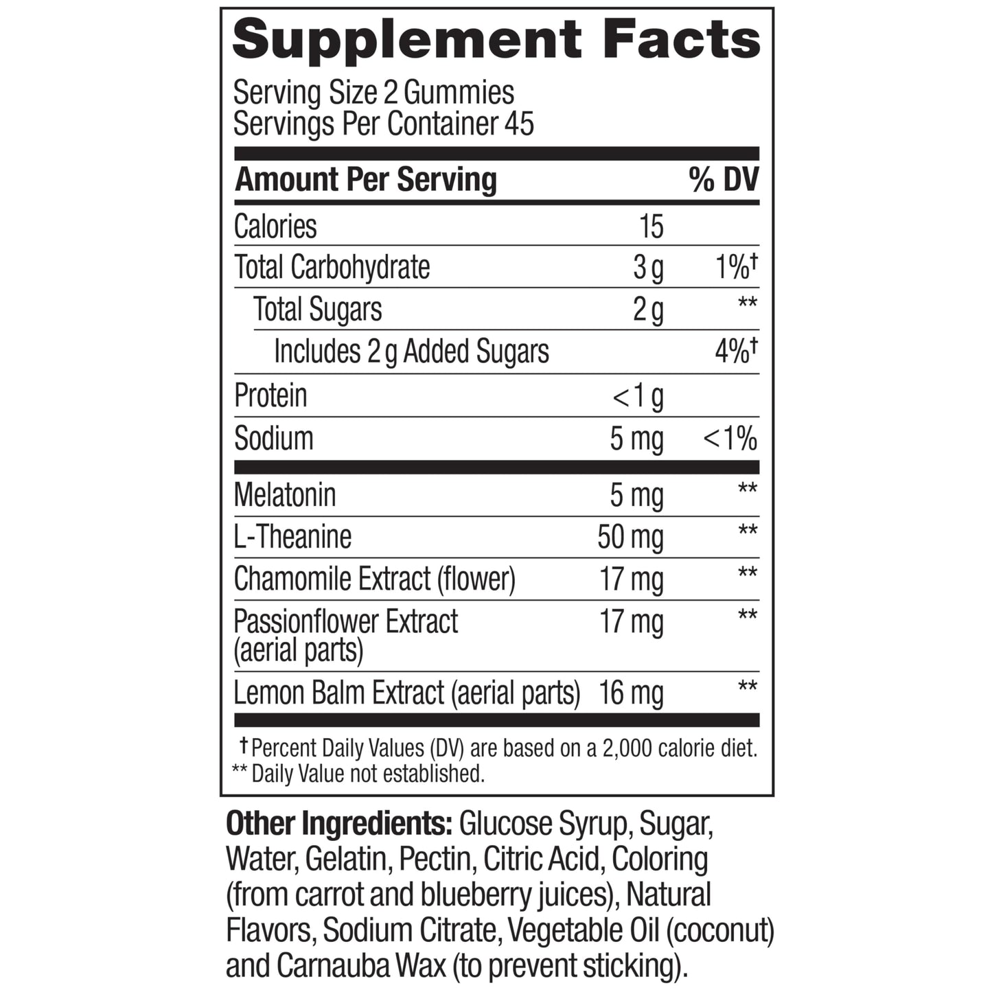 Side view of OLLY sleep aid packaging highlighting the gluten free formulation.