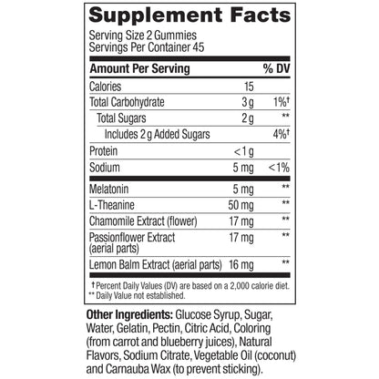 Side view of OLLY sleep aid packaging highlighting the gluten free formulation.