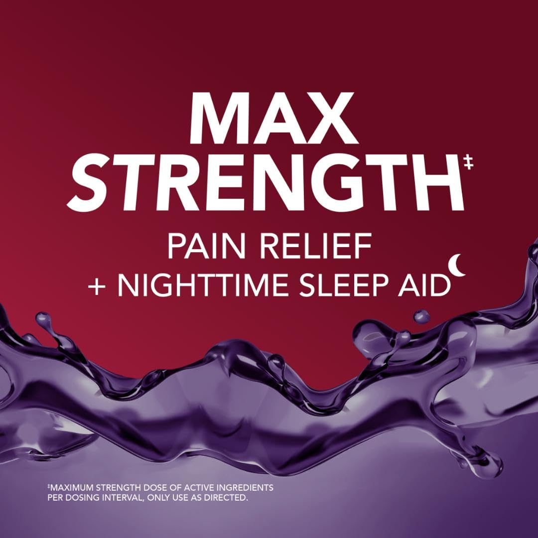 Back label of Vicks adult liquid pain medicine with drug facts