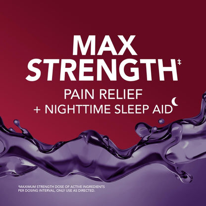 Back label of Vicks adult liquid pain medicine with drug facts