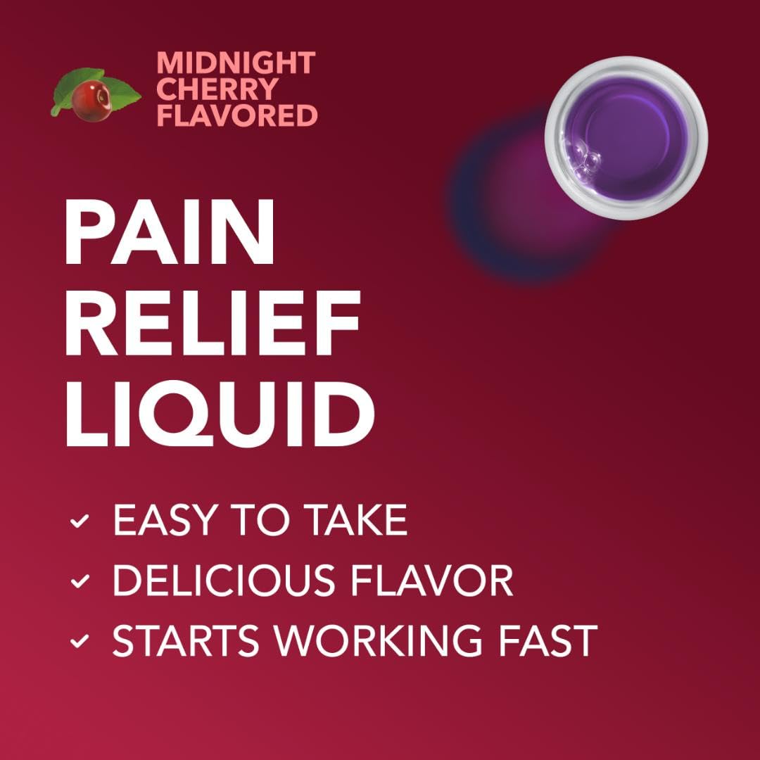 Vicks PainQuil nighttime sleep aid bottle with provided clear dosing cup