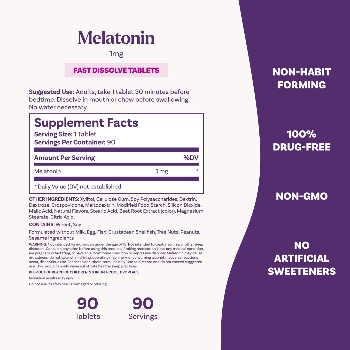 Natrol strawberry flavored fast melting low dose melatonin tablet