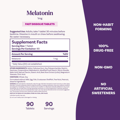 Natrol strawberry flavored fast melting low dose melatonin tablet