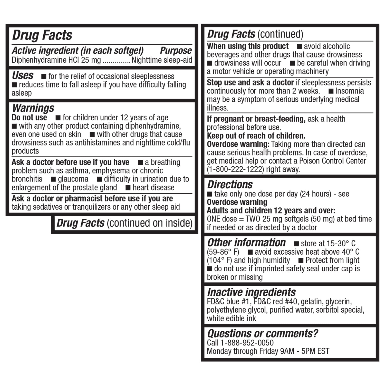 HealthA2Z liquid filled softgels capsule details for occasional sleeplessness relief.
