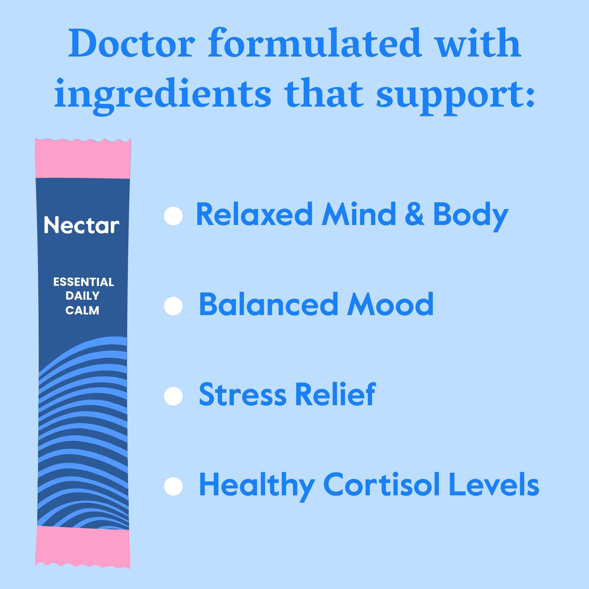 Single-serve magnesium glycinate stick being poured into a clean glass of water for daily stress relief preparation.