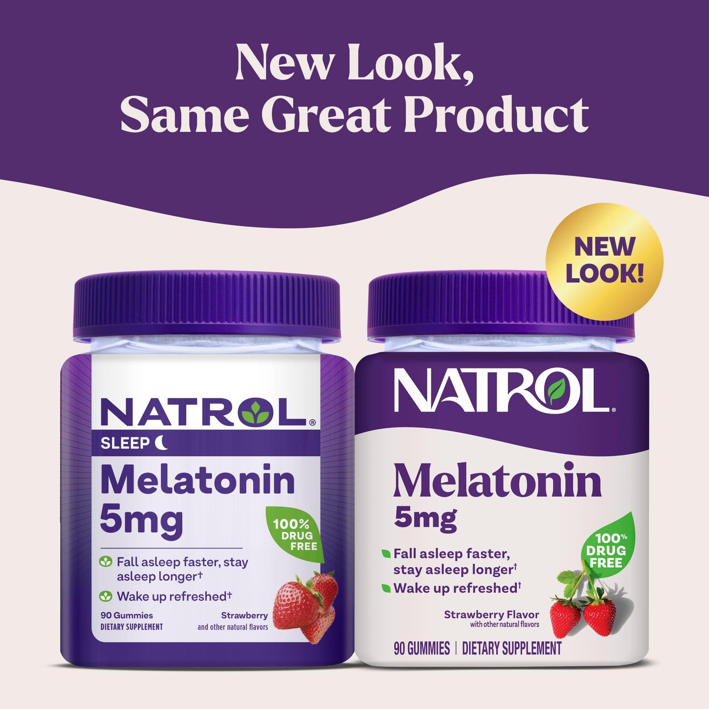Natrol drug free sleep aid supplement bottle showing vegetarian label details