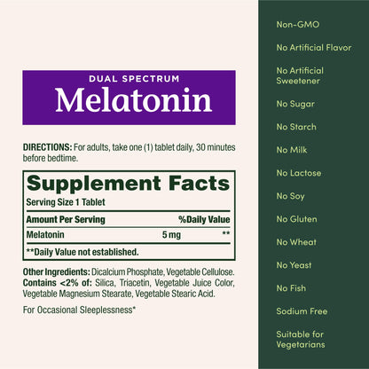 Nature's Bounty vegetarian drug free sleep aid packaging highlighting the 60 tablets count.