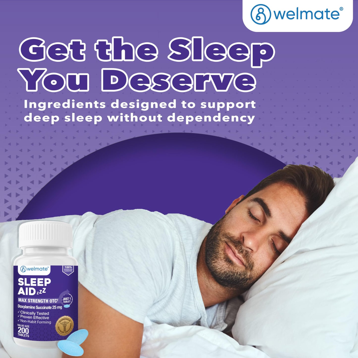 Welmate USA imported premium sleep aid tablets container