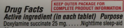 USA-imported Kirkland Signature sleep aid bottle showing 96 count tablet details
