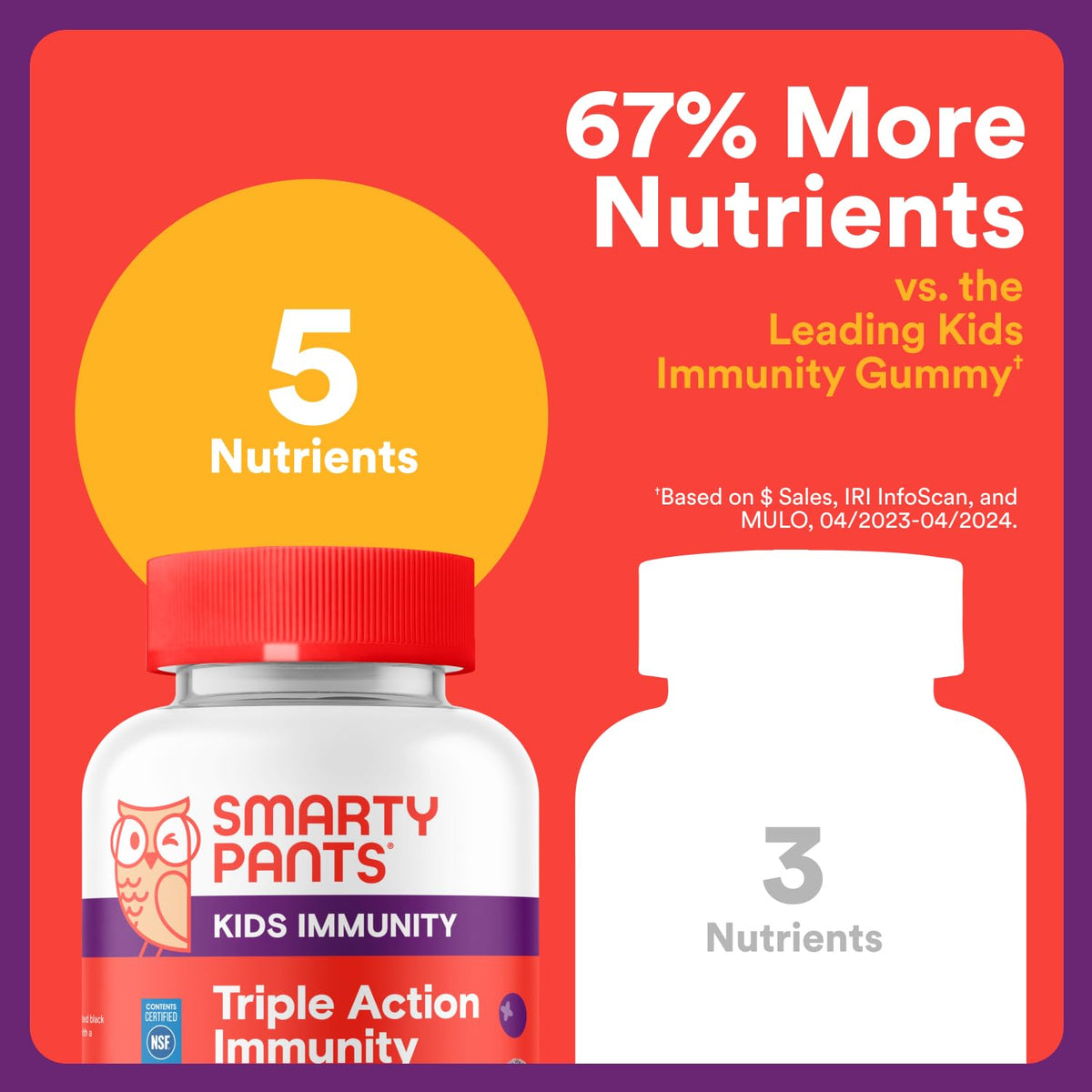 Vegetarian gluten free kids immune support gummies imported from USA close up view