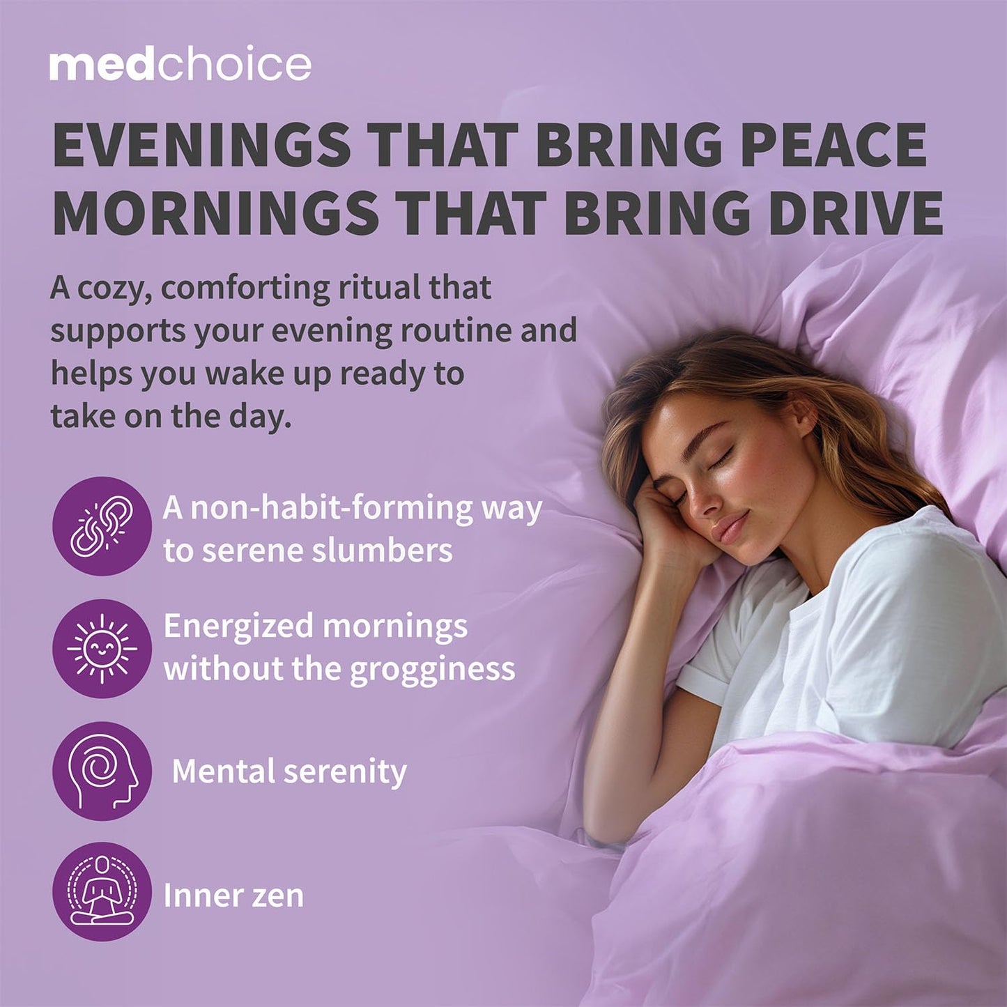 MEDCHOICE non habit forming sleep capsules close up view
