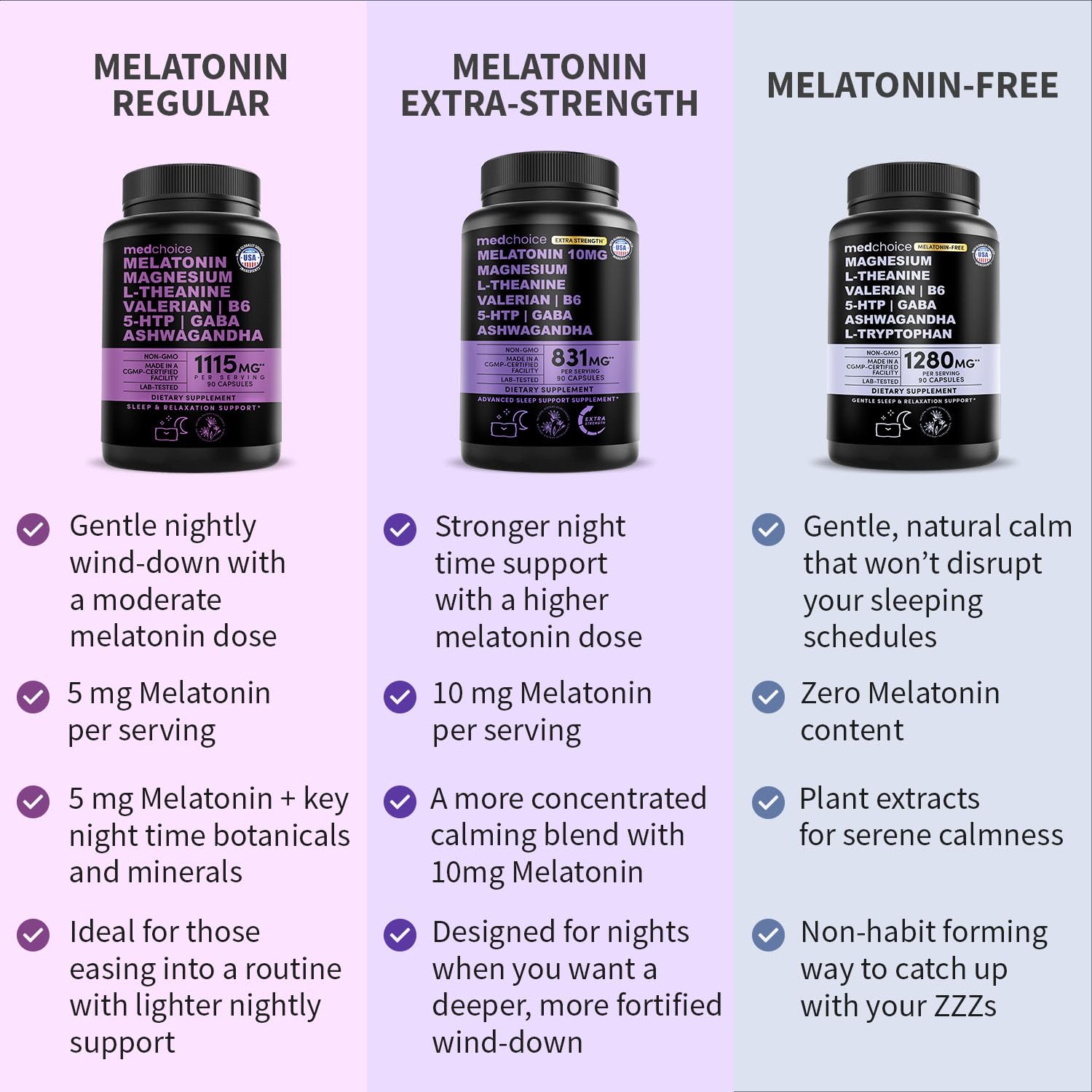 MEDCHOICE natural sleep capsules lifestyle setting on a nightstand