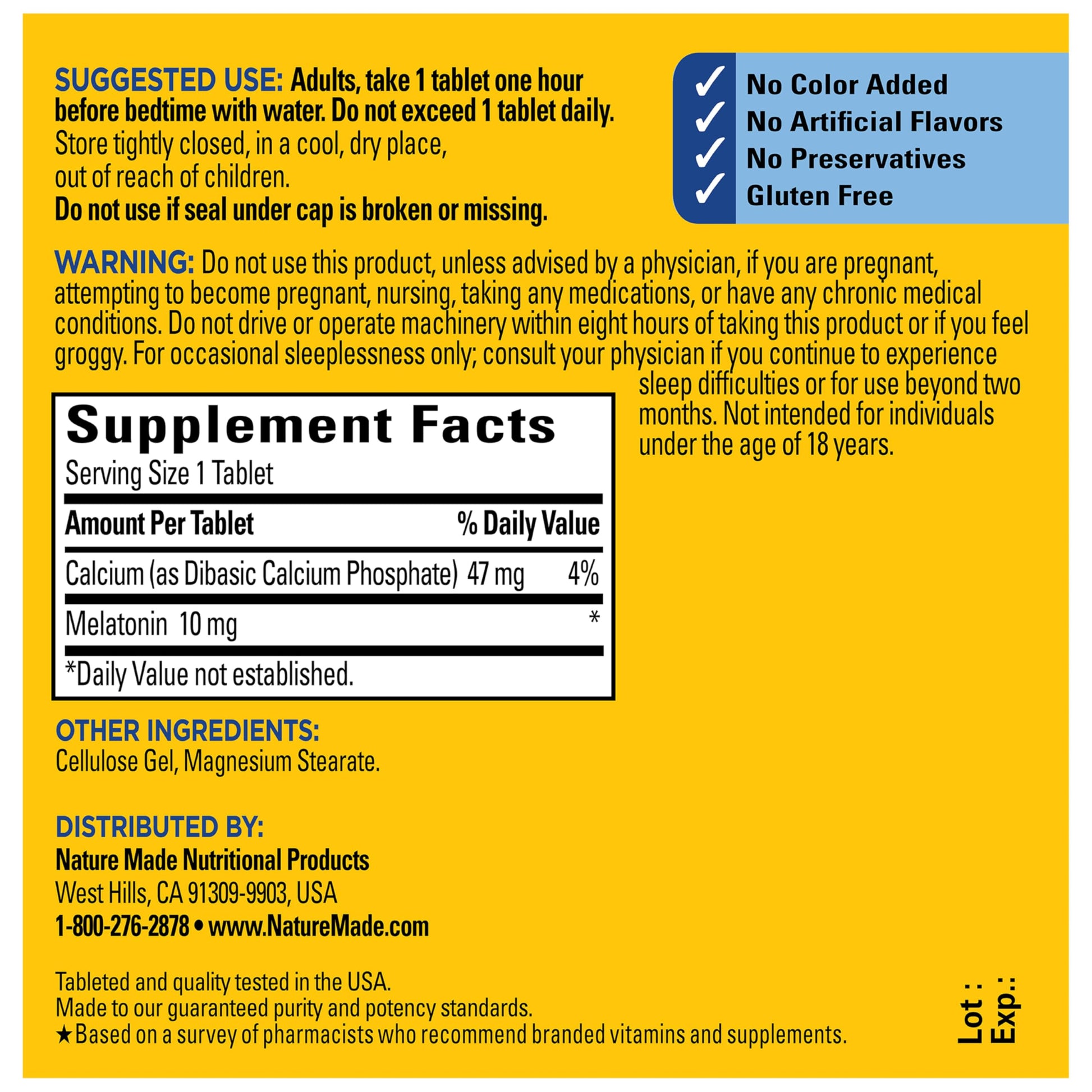 Nature Made Maximum Strength sleep aid tablets cap seal and safety verification