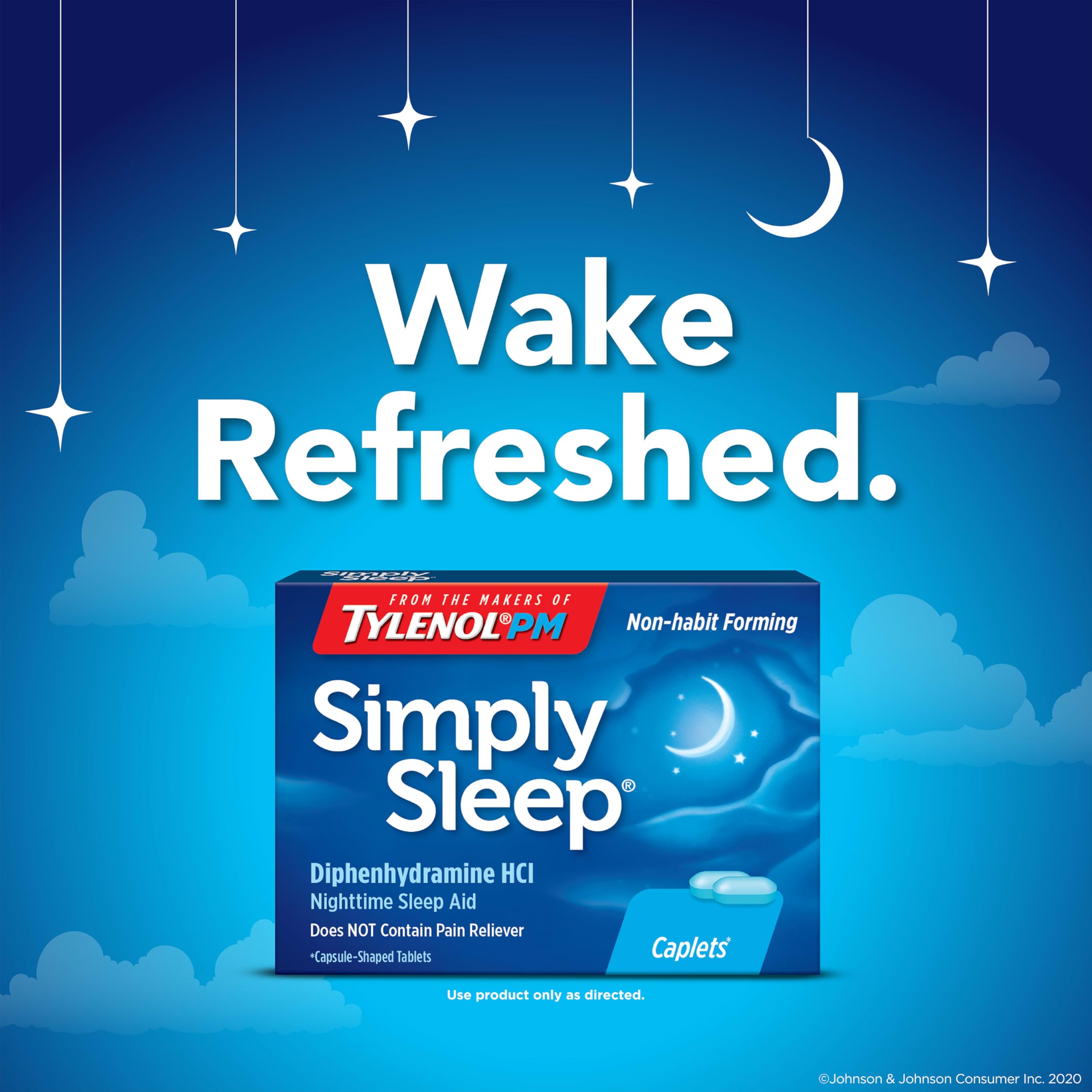 Tylenol Simply Sleep 25 milligrams diphenhydramine hydrochloride caplets packaging