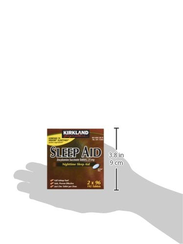 Imported USA premium sleep support tablets by Kirkland Signature showcasing directions and dosage.