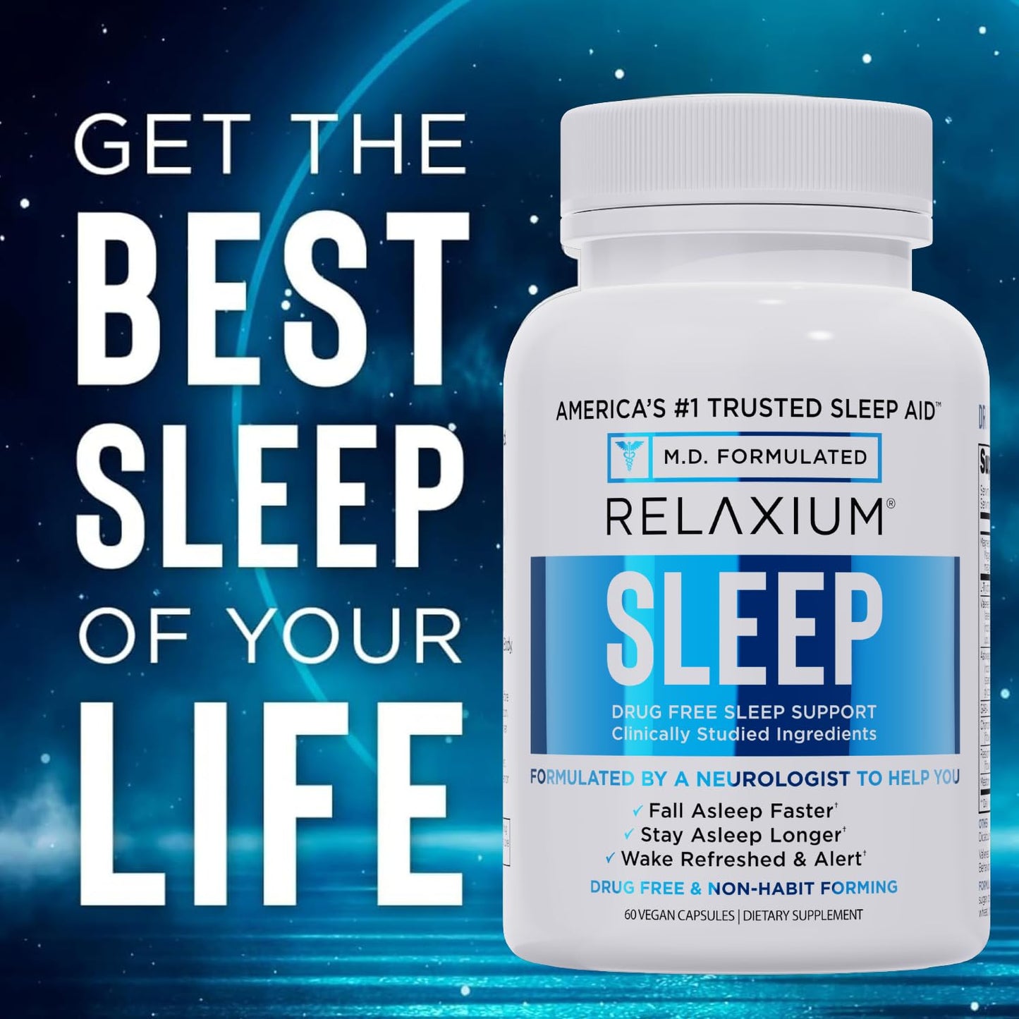 Relaxium authentic imported health care supplement packaging side view