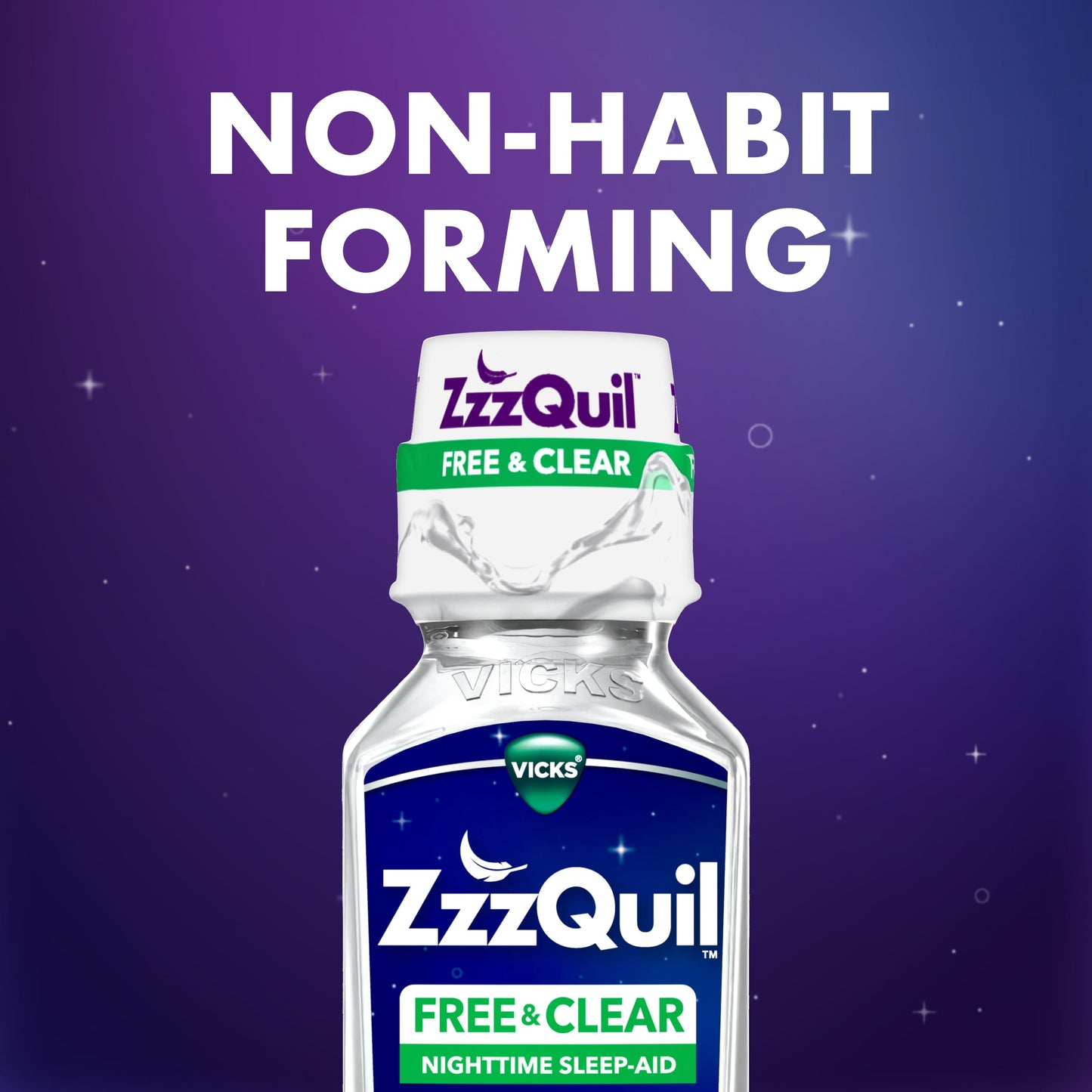 Vicks ZzzQuil non habit forming liquid medicine with dose cup