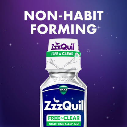Vicks ZzzQuil non habit forming liquid medicine with dose cup
