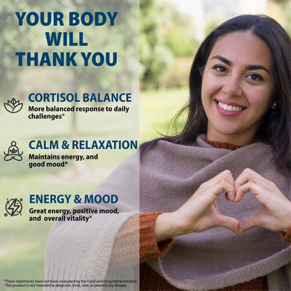 StrongVit cortisol reducer 120 capsules bottle ingredient breakdown.