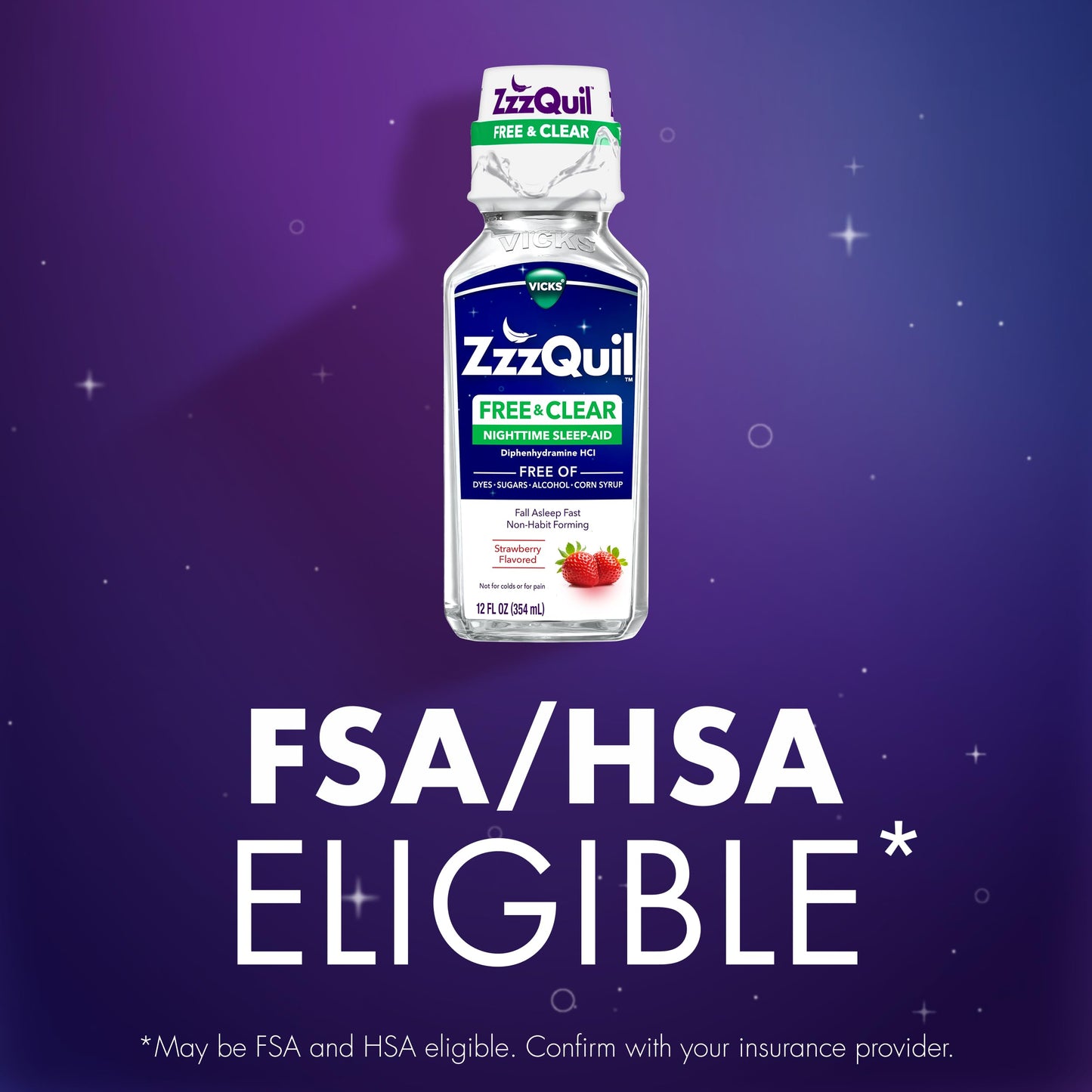 ZzzQuil occasional sleeplessness remedy liquid packaging side panel
