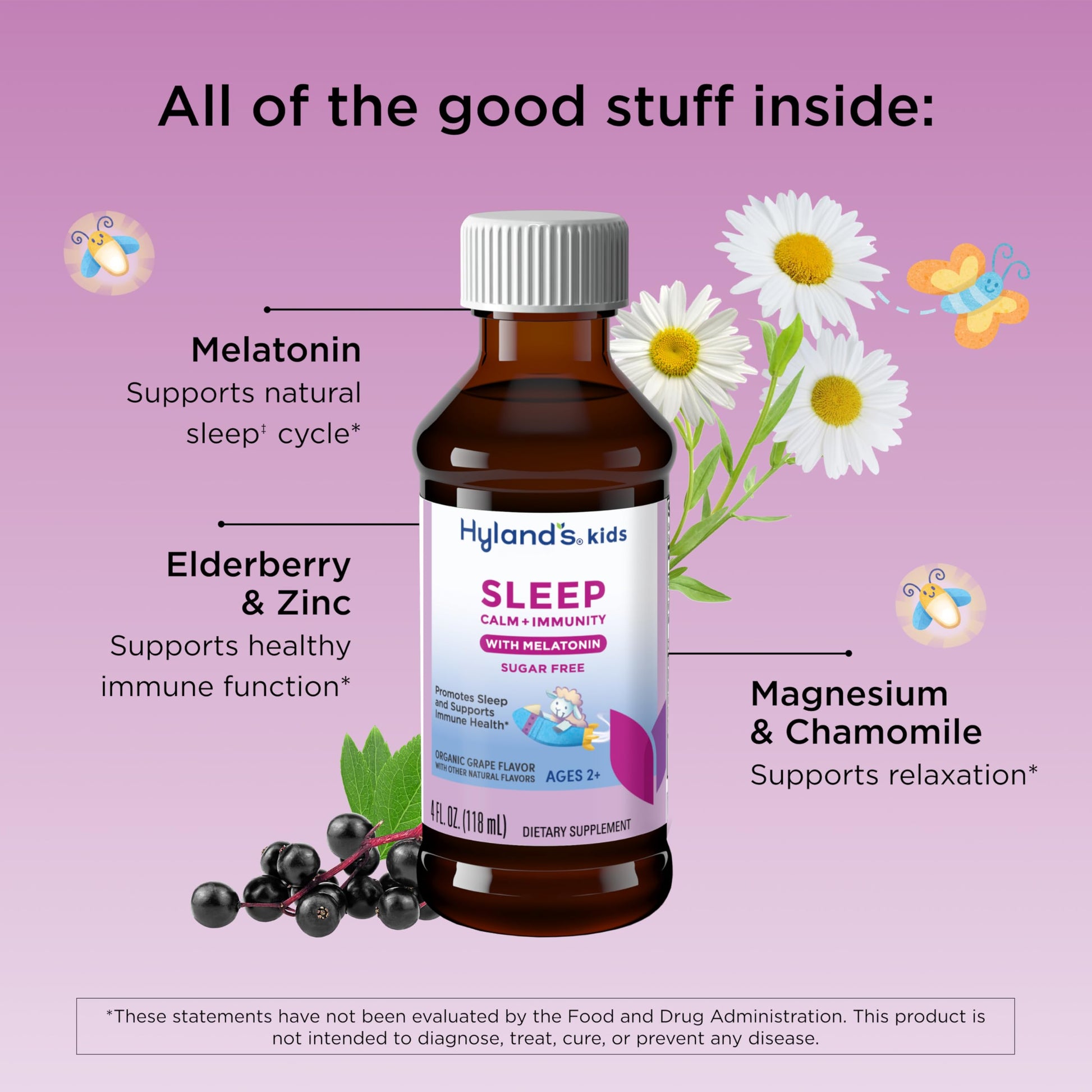 Hyland's sugar free grape flavor kids sleep aid packaging