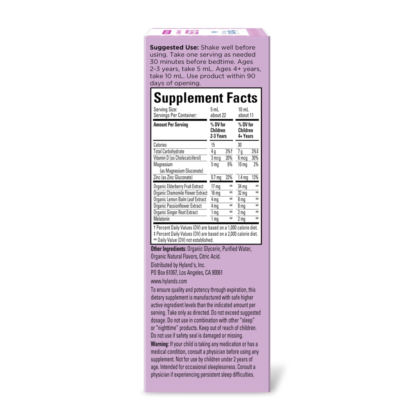 USA imported Hyland's kids sleep calm 4 fluid ounces bottle