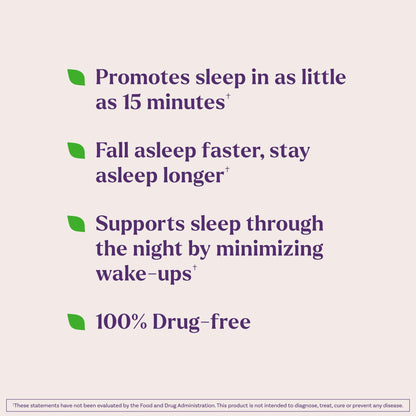 Back label information of Natrol sleep supplement showing supplement facts ingredients and directions