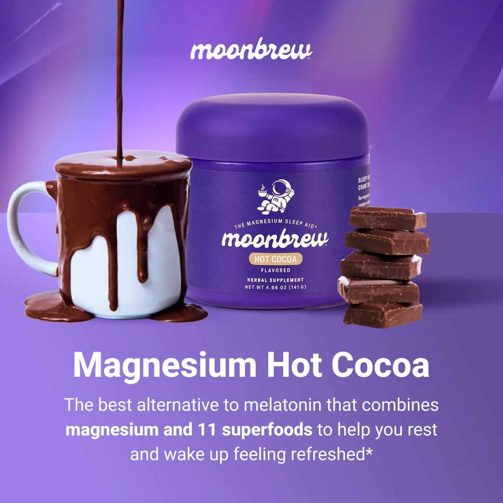 MoonBrew sugar free sleepy hot chocolate in a mug