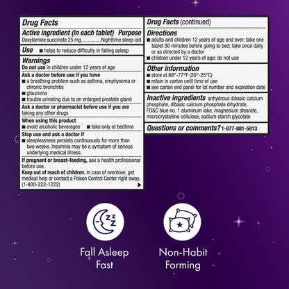 Vicks ZzzQuil Ultra authentic packaging displaying active ingredient facts for adult sleeplessness