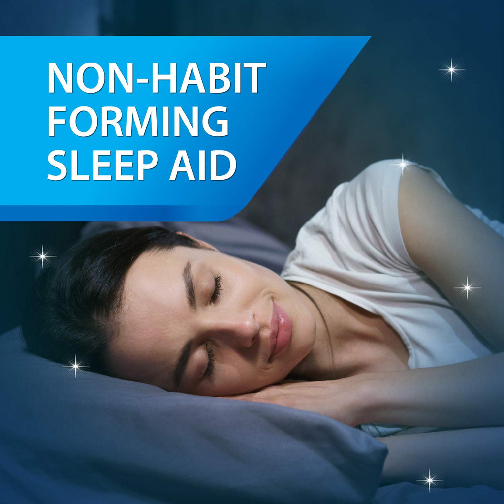 Unisom blue liquid gel capsules container highlighting the pharmacist recommended formula.