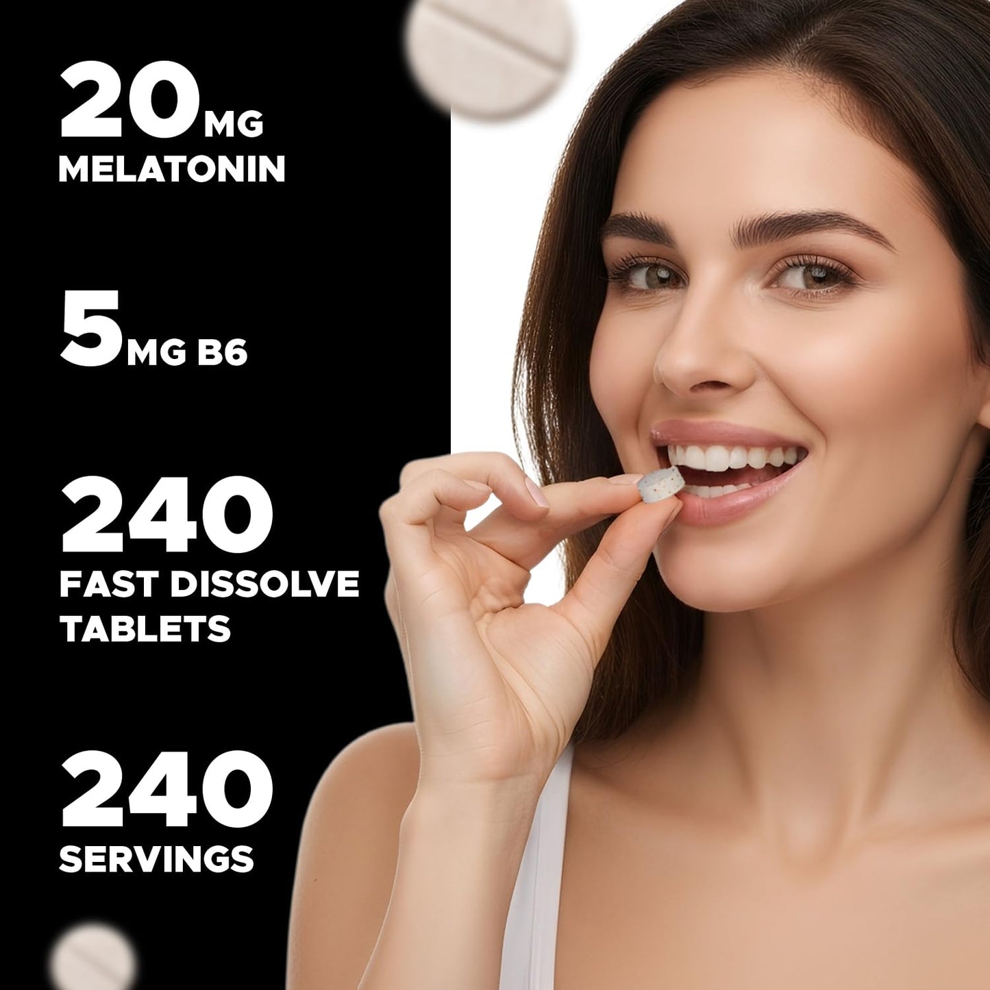 Vitabod Melatonin with Vitamin B6 fast dissolving supplement bottle showing USA manufacturing details.