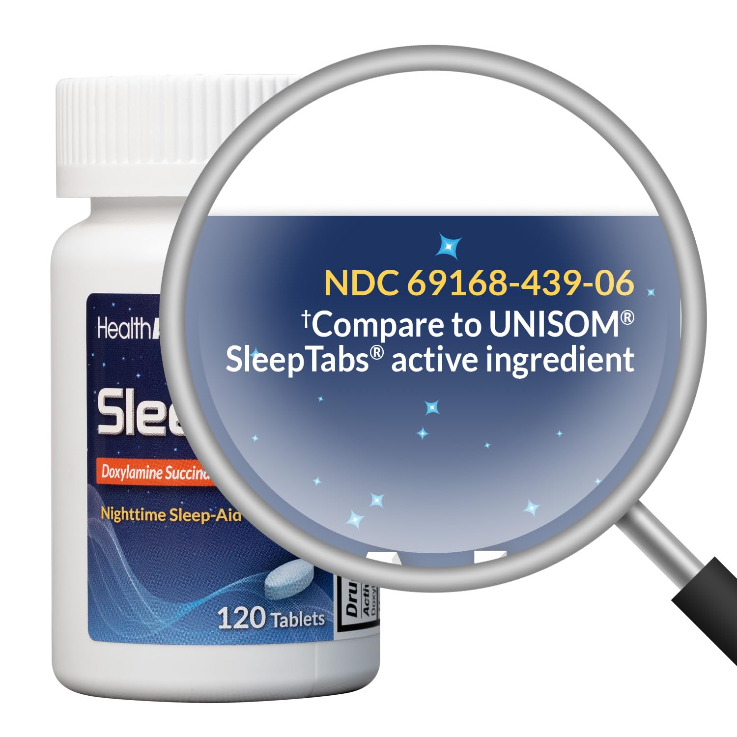 HealthA2Z Doxylamine Succinate 25mg tablets label details and ingredient information