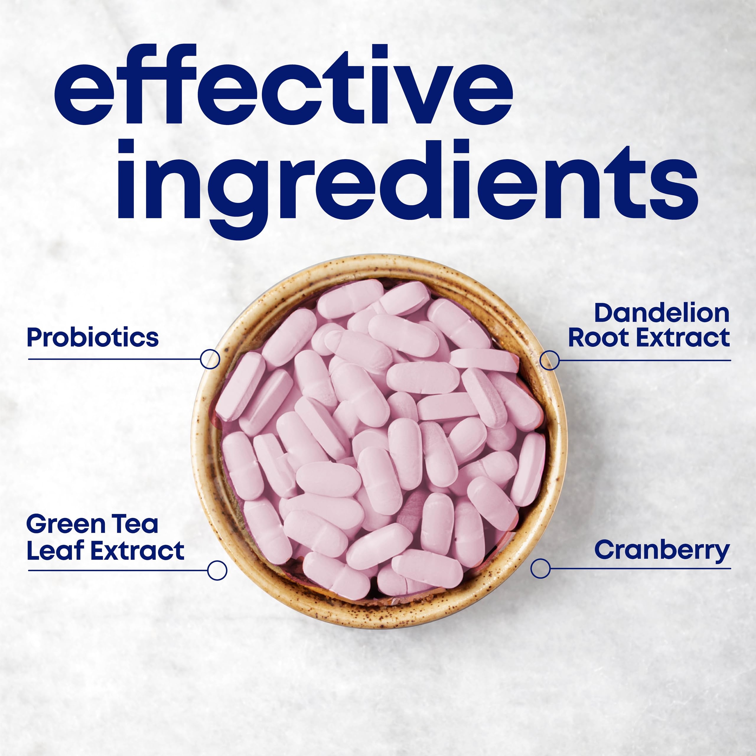 Her Own UTI capsules packaging showcasing the vegan gluten free and soy free labels.