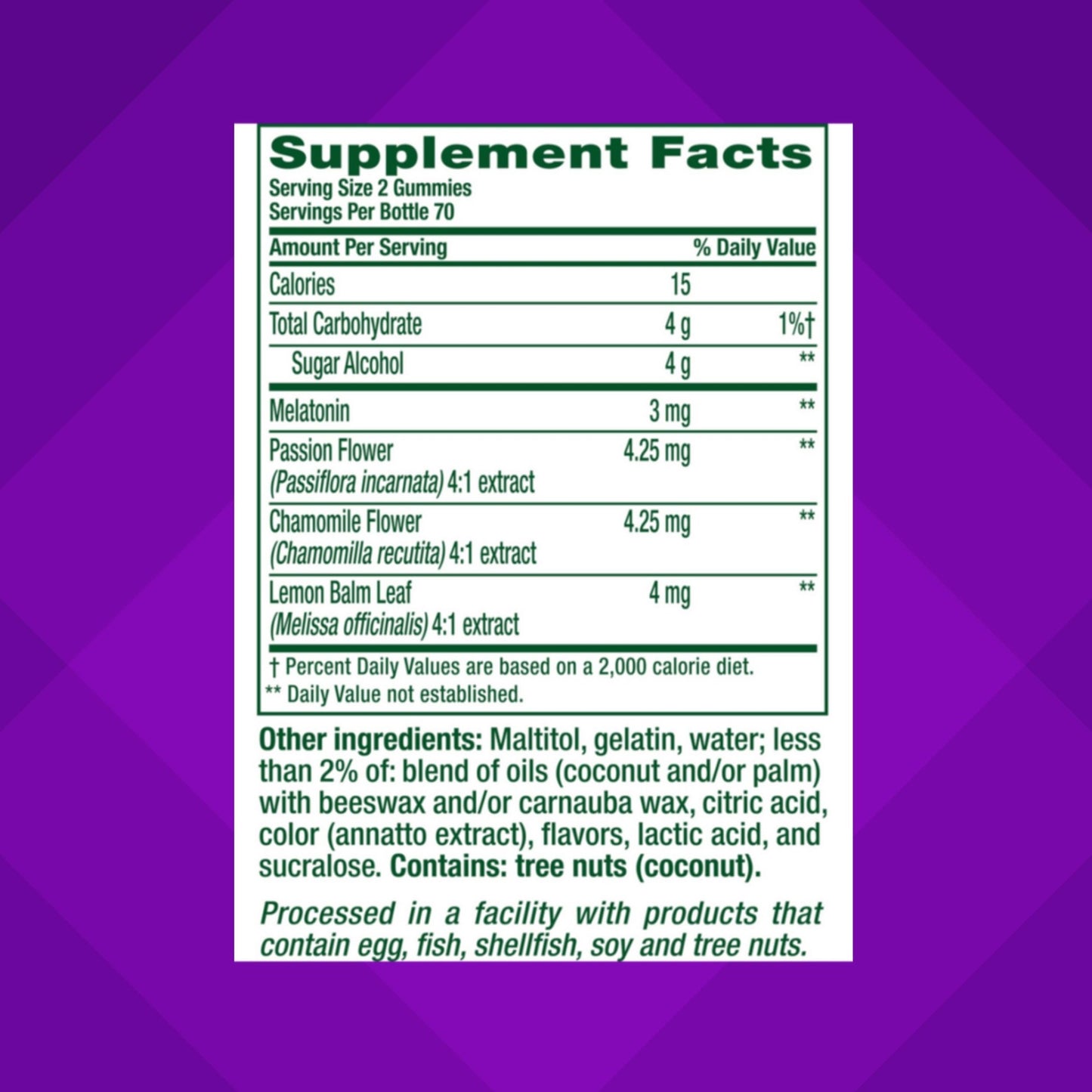 Gluten free sugar free melatonin gummies for adult nighttime relaxation