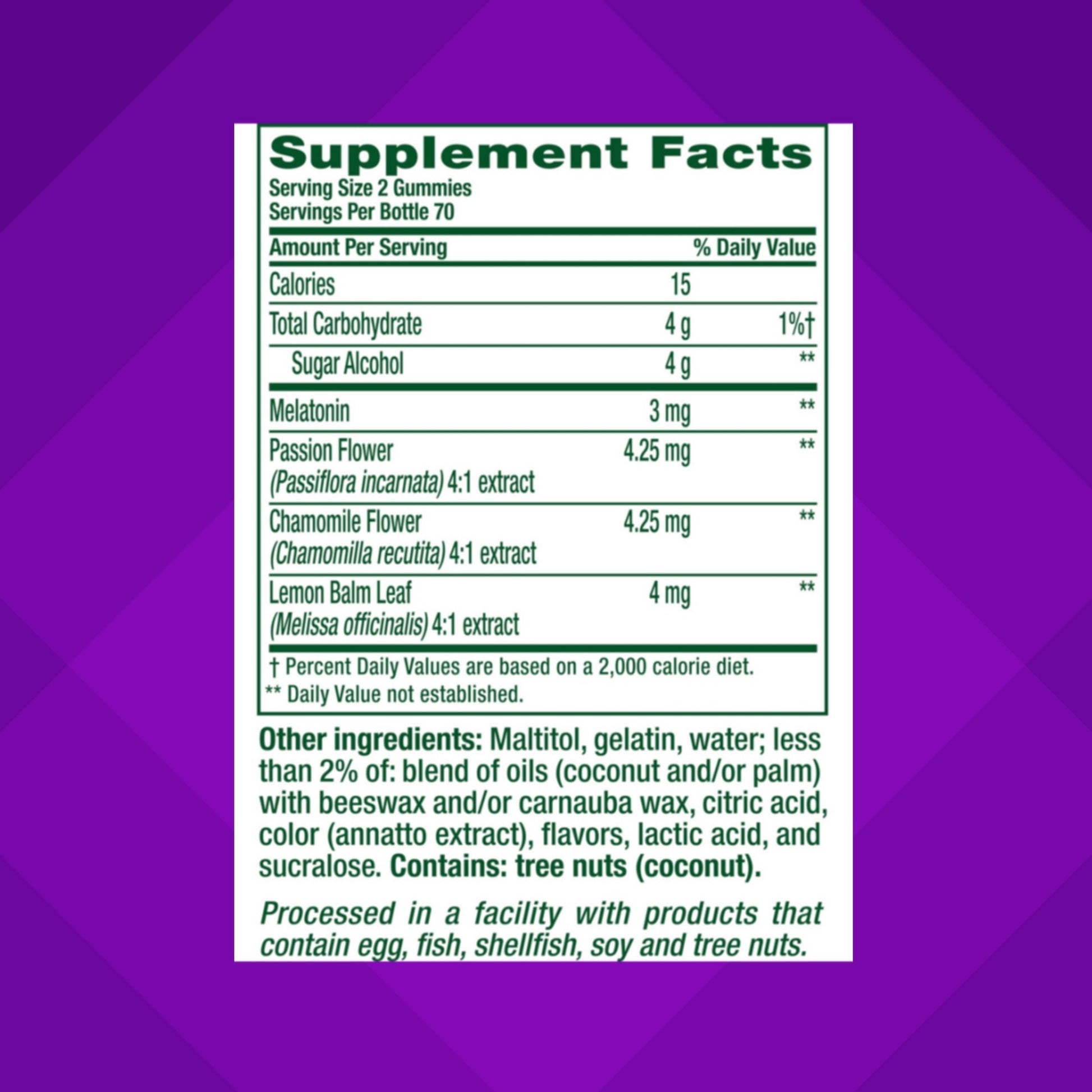Gluten free sugar free melatonin gummies for adult nighttime relaxation