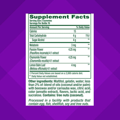Gluten free sugar free melatonin gummies for adult nighttime relaxation