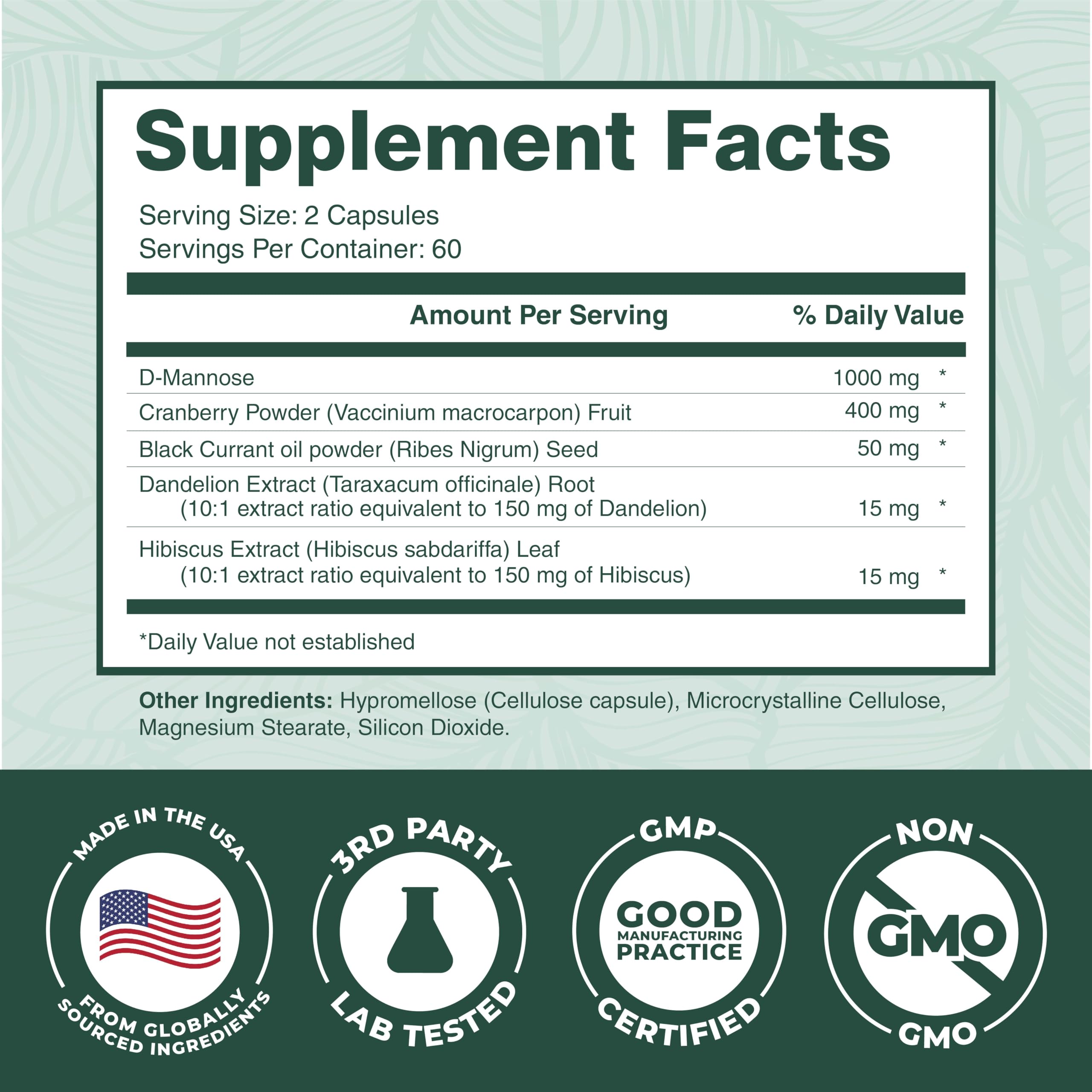 Authentic USA imported D-Mannose supplement bottle