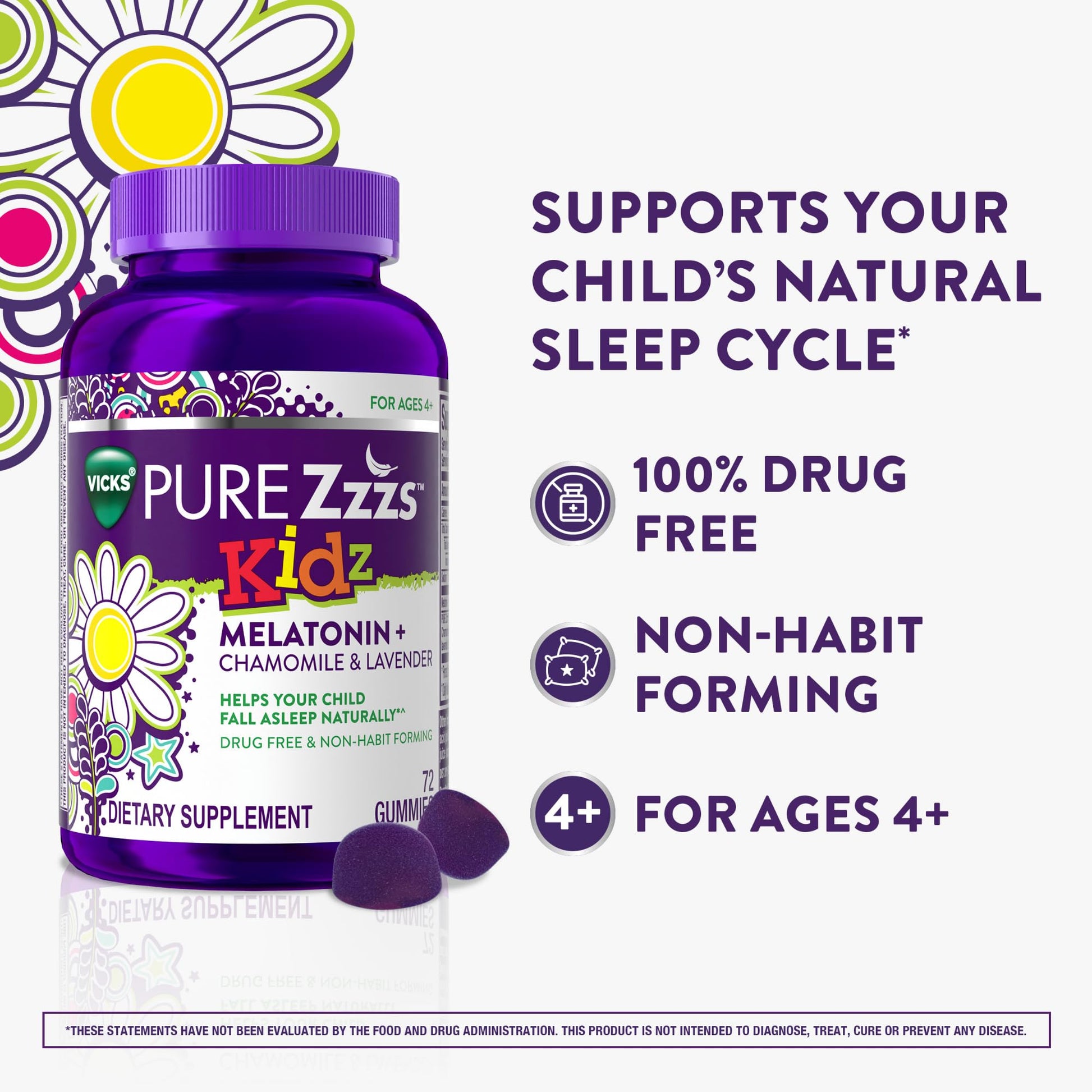 ZzzQuil Pure Zzzs Kidz 72 count berry flavored sleep aid dietary supplement