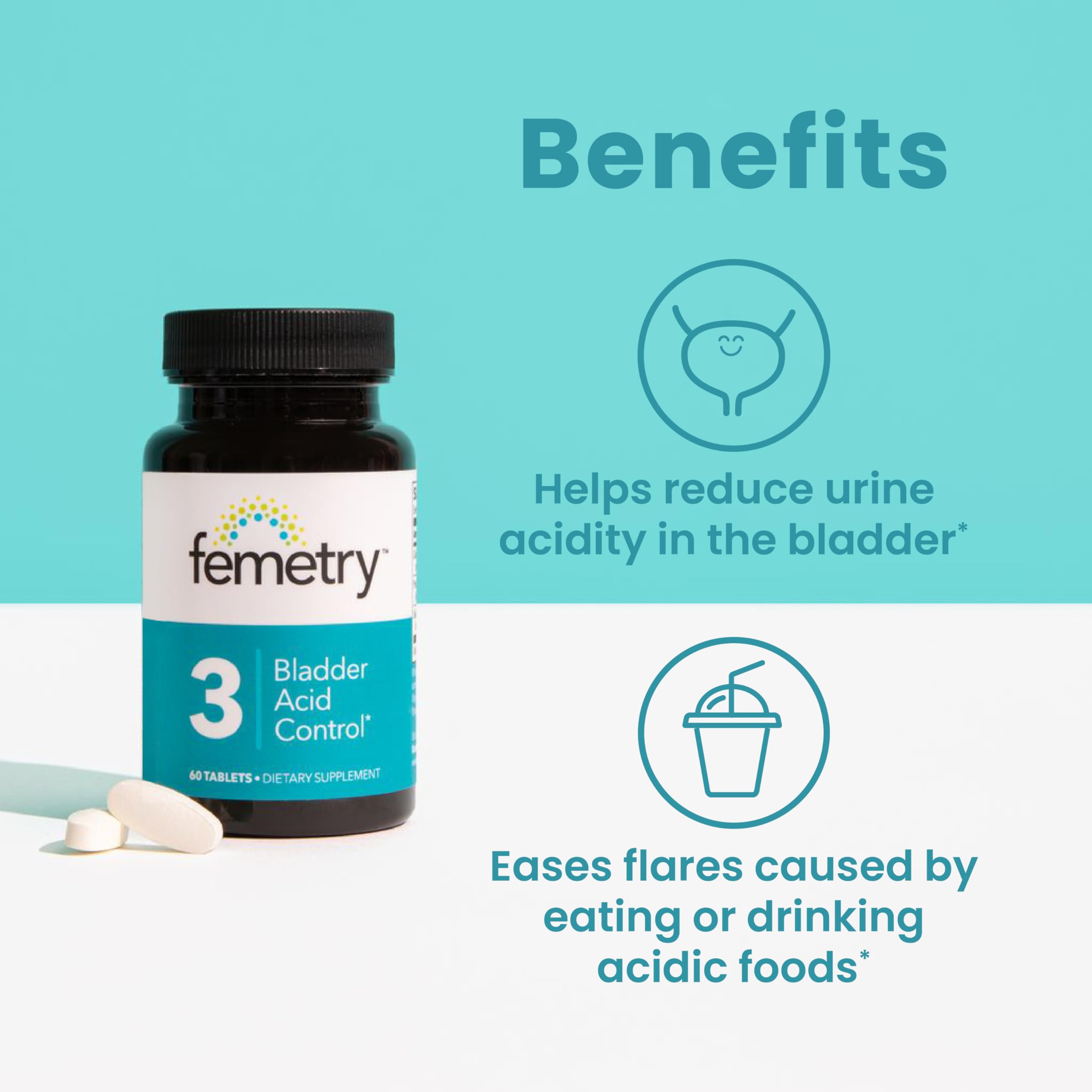 LifeSeasons Femetry urinary health supplement bottle showing calcium glycerophosphate ingredient details