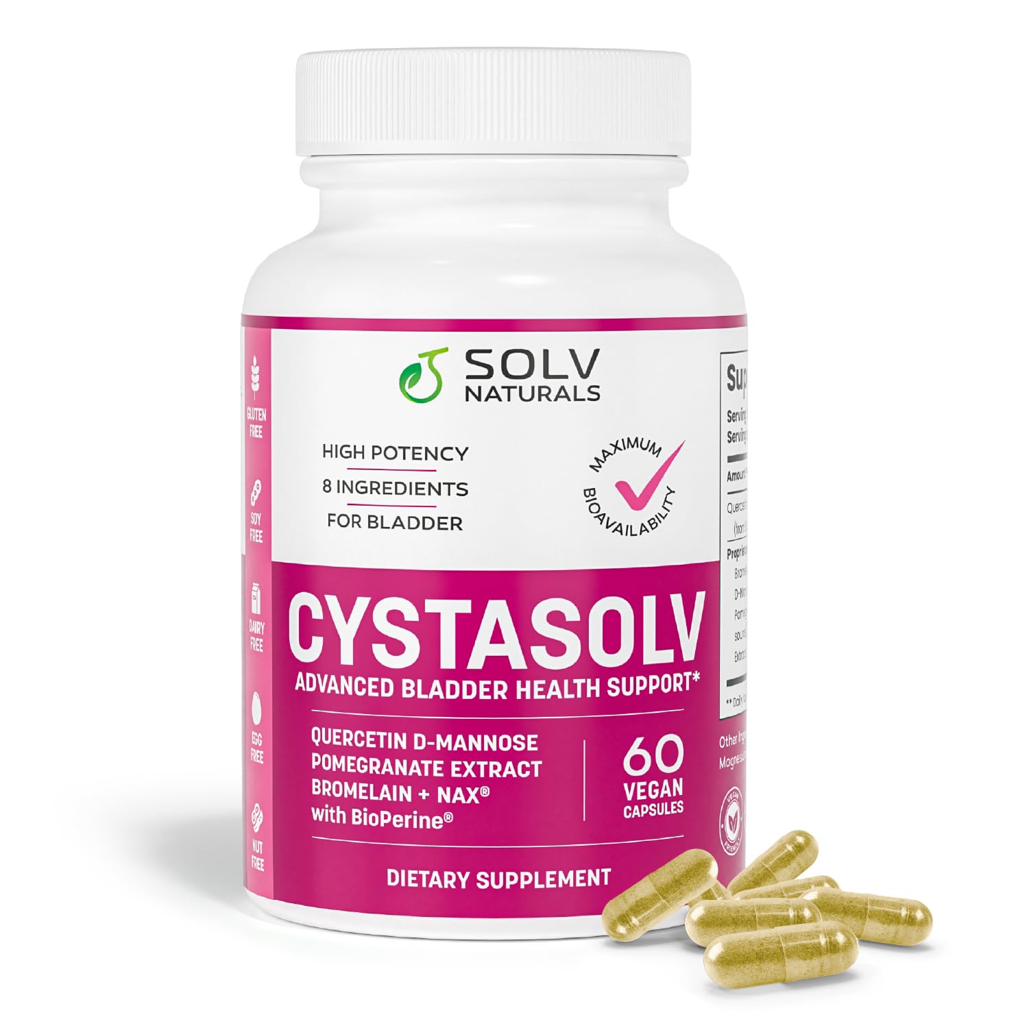 Premium urinary health supplement bottle showcasing bio-perine absorption technology