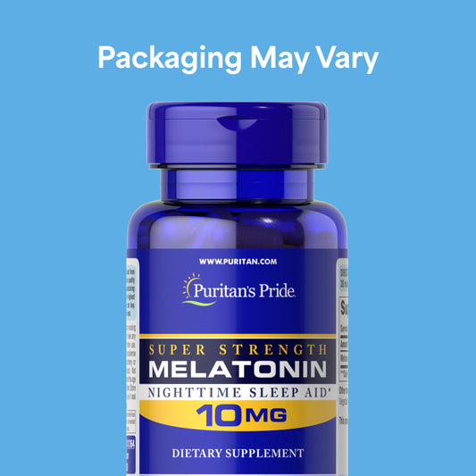 Puritan's Pride Melatonin 10mg rapid release capsules sleep aid supplement facts label