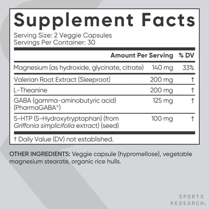 Premium USA imported Sports Research sleep aid veggie capsules for Indian wellness