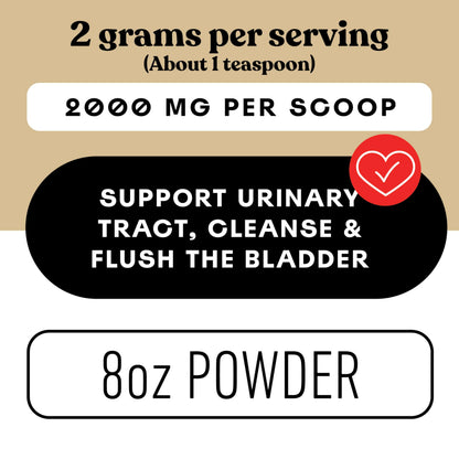 Complete Natural Products Organic D-Mannose Powder jar angled view detailing urinary tract flush benefit