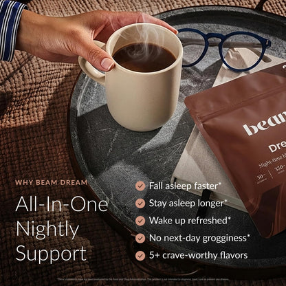 Beam Dream nighttime cocoa mix Brownie Batter nutritional label