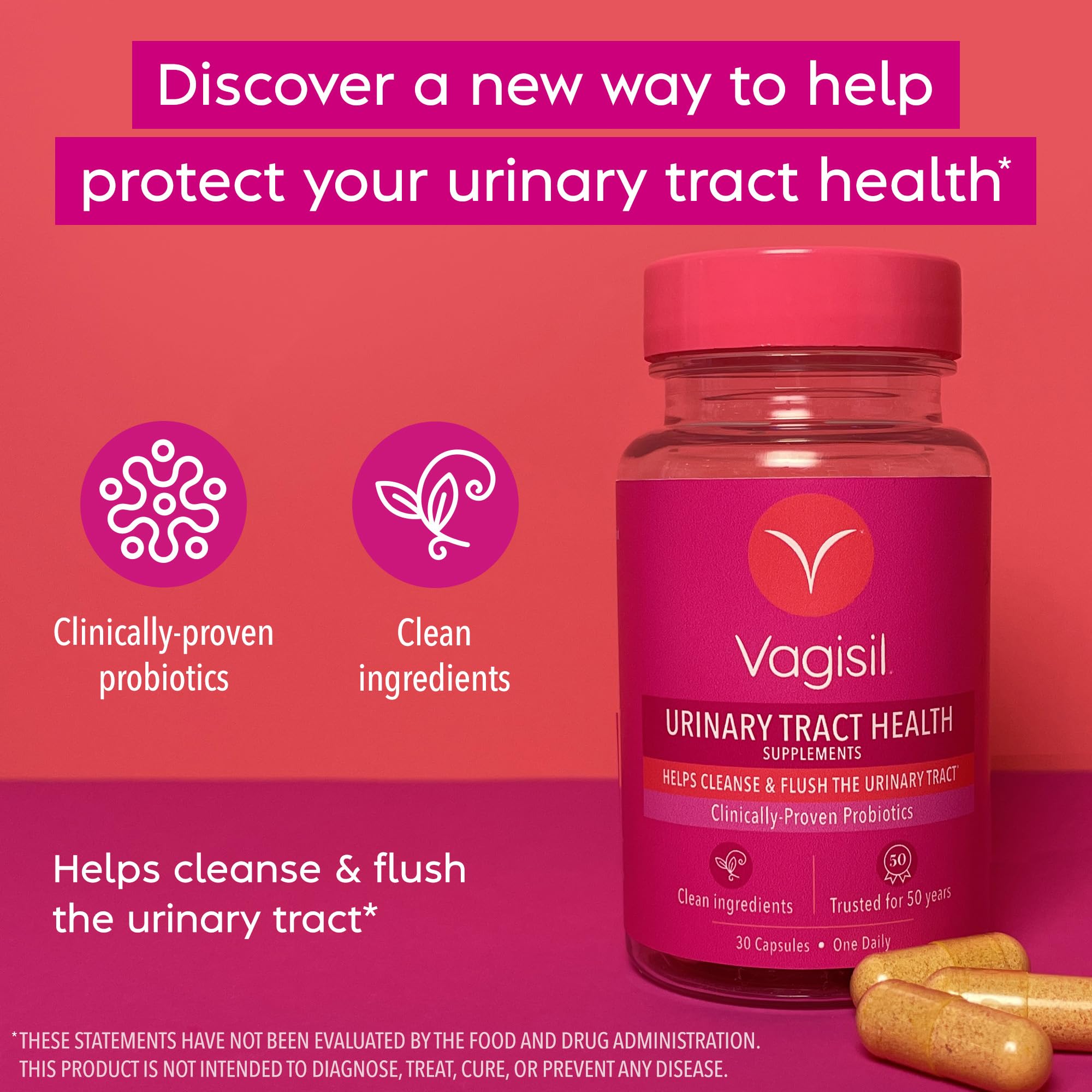 Vagisil clinically proven probiotics for urinary tract protection clean ingredients panel
