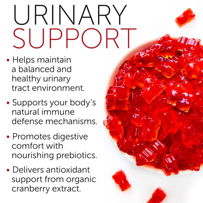 Terramed Just Think Comfort Cranberry Gummies packaging displaying daily defense and wellness formula