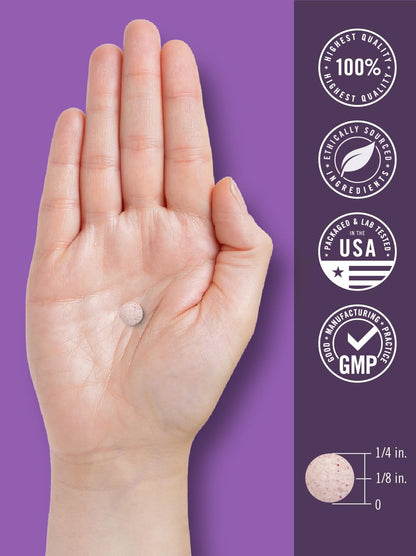 Top view of Carlyle fruit flavored chewable sleep routine supplement for children over four years old