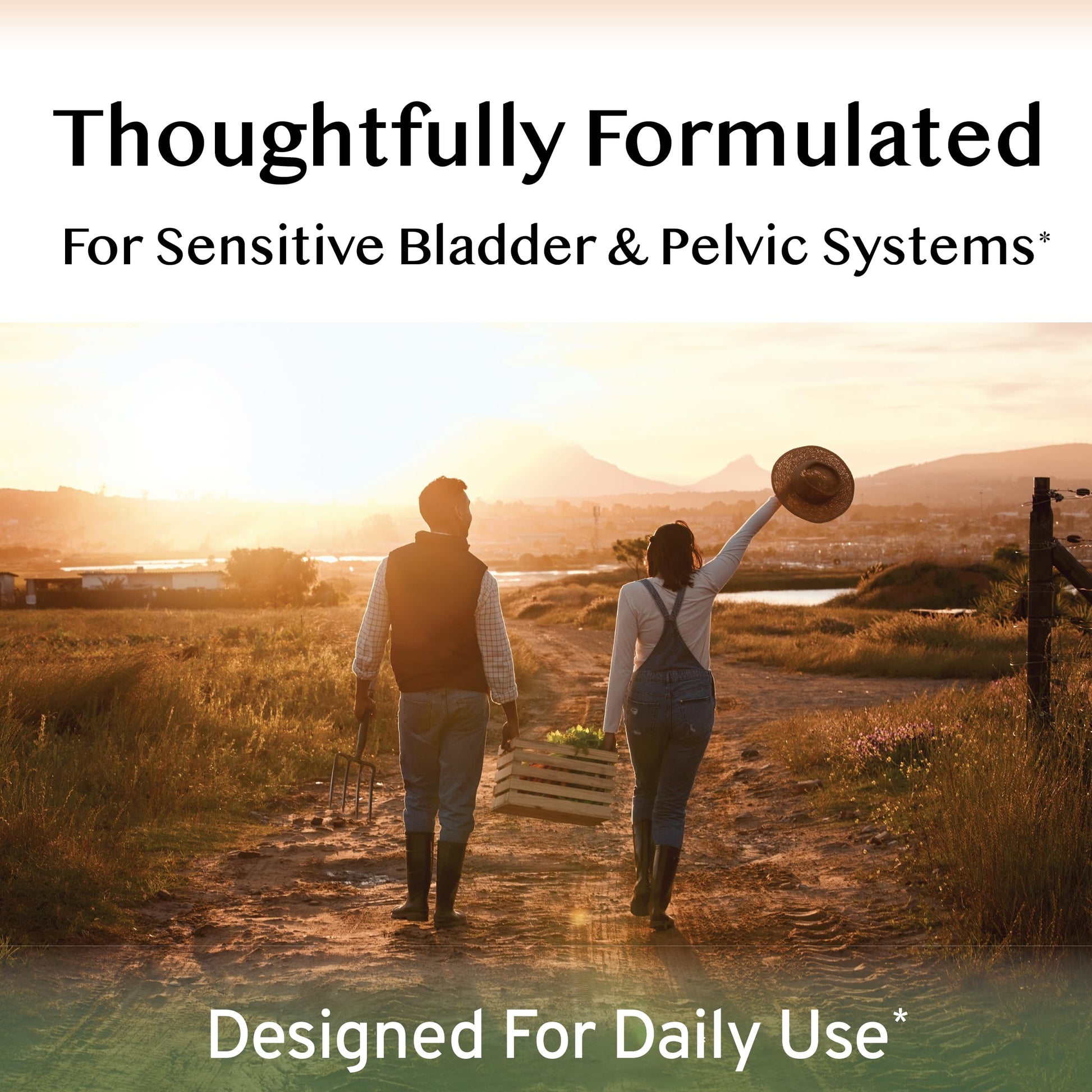 Bladder Builder daily urological care supplement capsules for reducing pelvic flares.