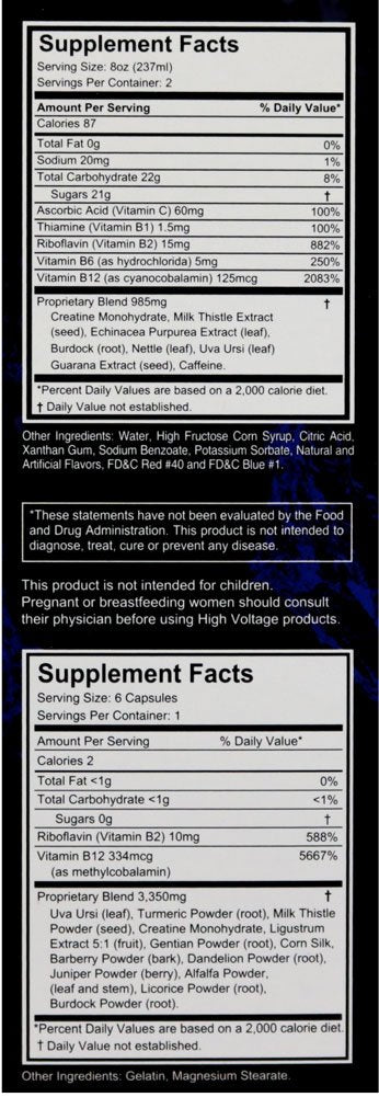 Authentic USA imported DSD High Voltage fast flush dietary supplement kit containing capsules and liquid