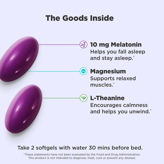 OLLY Ultra Strength Sleep Softgels supplement facts and ingredients label
